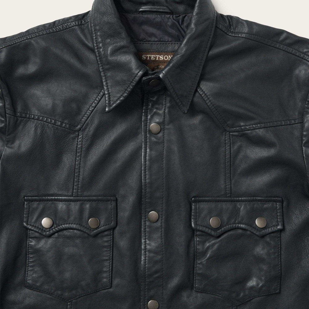 Stetson Leather Western Shirt Jacket - Stetson - Flyclothing LLC