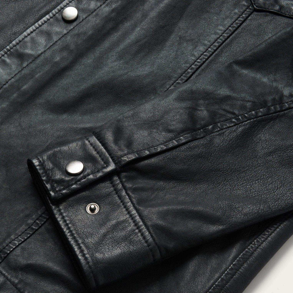 Stetson Black Leather Shirt Jacket - Stetson - Flyclothing LLC