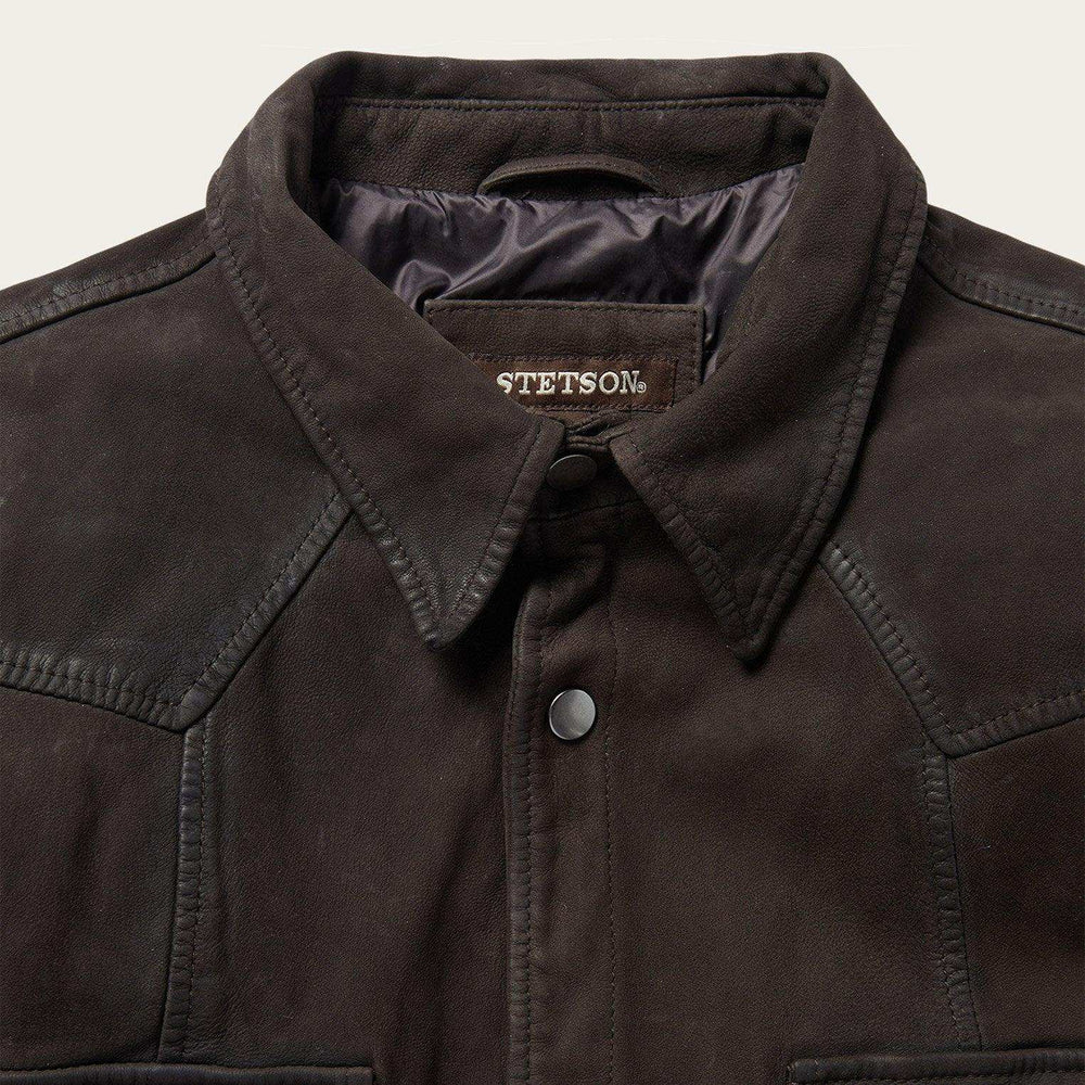 Stetson Leather Western Shirt Jacket - Stetson - Flyclothing LLC