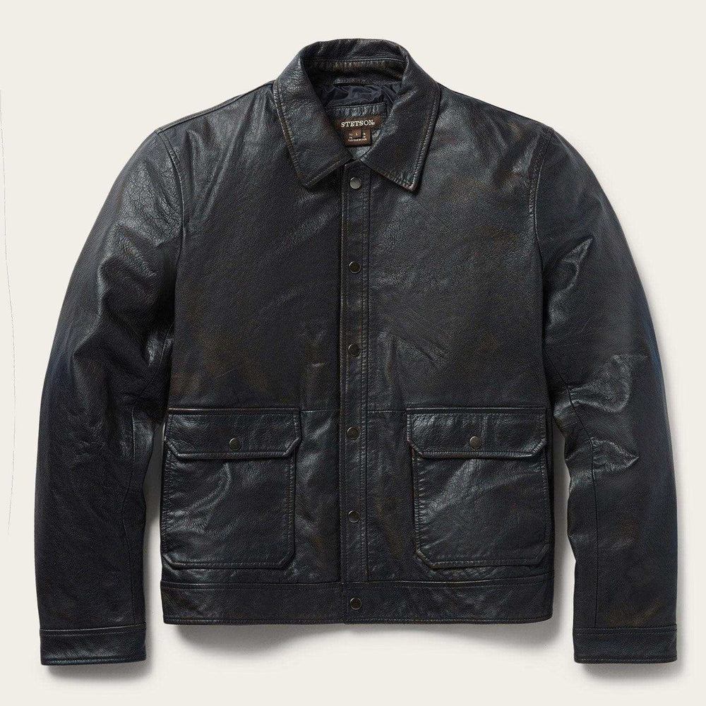 Stetson Snap Front Leather Jacket - Stetson - Flyclothing LLC