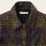 Stetson Navy Bouclé Plaid Oversized Coat - Stetson - Flyclothing LLC
