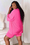 Basic Bae Full Size Soft Rayon Three-Quarter Sleeve Top and Shorts Set - Trendsi - Flyclothing LLC