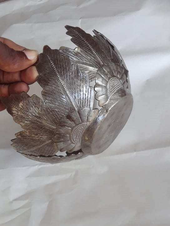 Decorative Drum Art Bowl or Votive, Fruit on Vine - Haitian Artisans - Flyclothing LLC