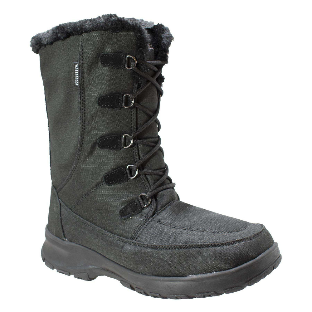 FreeShield Women's Waterproof Nylon Upper Winter Boot with Suede Trim Black - AdTec - Flyclothing LLC