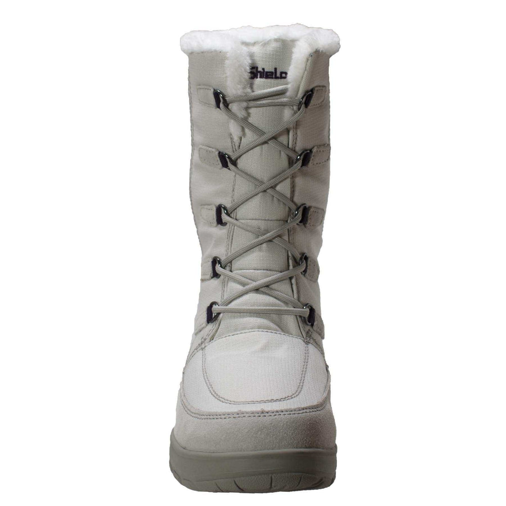 FreeShield Women's Waterproof Nylon Upper Winter Boot with Suede Trim White - AdTec - Flyclothing LLC