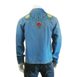 Rockmount Clothing Unisex Vintage Western Denim Bolero Jacket with Floral Embroidery - Rockmount Clothing - Flyclothing LLC