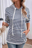 Striped Long Sleeve Hoodie - Trendsi - Flyclothing LLC