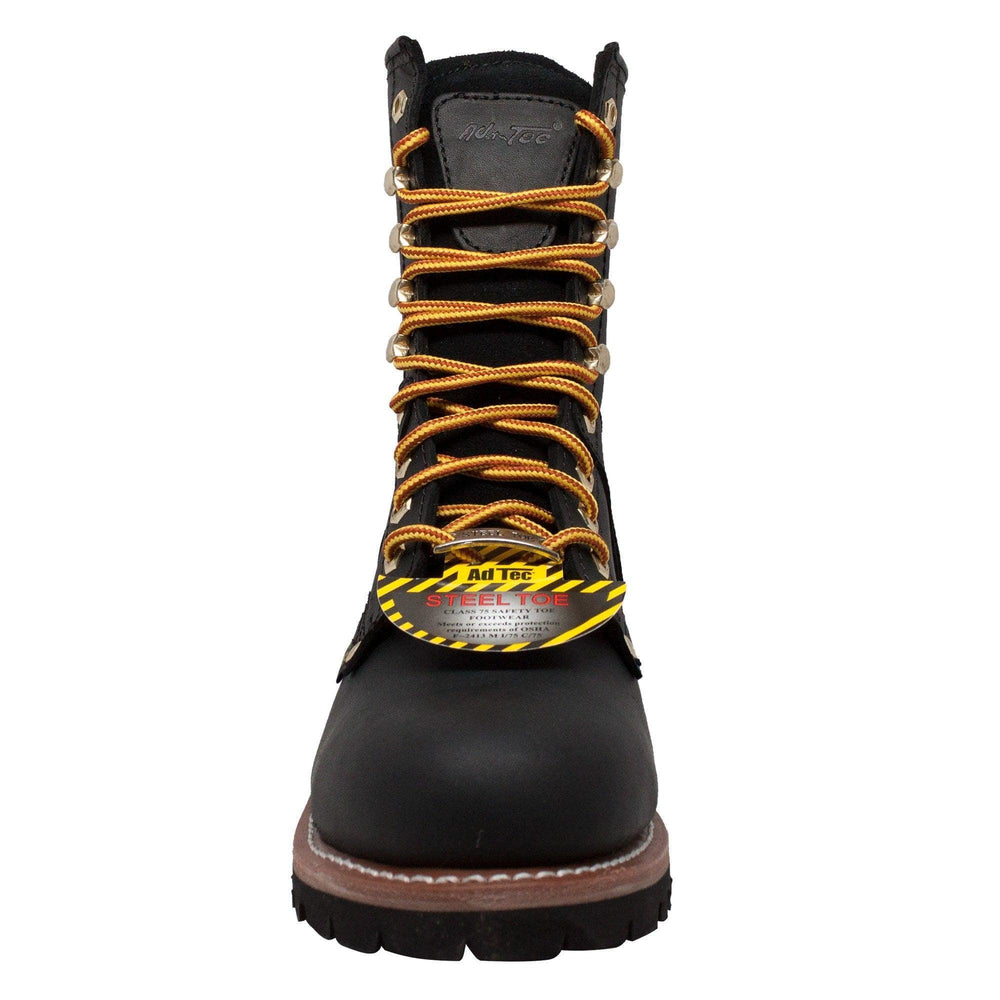 AdTec Men's 9" Waterproof Steel Toe Logger Black - AdTec - Flyclothing LLC