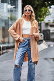 Open Front Dropped Shoulder Longline Cardigan - Trendsi - Flyclothing LLC