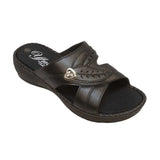 YFM Women's Low Heel Slip On Sandal Black - Rocsoc - Flyclothing LLC