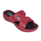 YFM Women's Low Heel Slip On Sandal Red - Rocsoc - Flyclothing LLC
