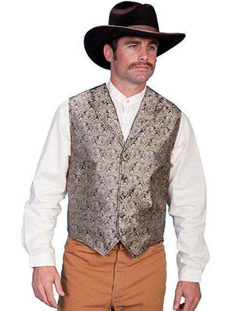 Scully TAUPE PAISLEY VEST - Scully Leather - Flyclothing LLC
