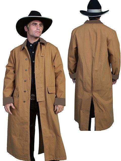 Scully BROWN CANVAS DUSTER - Scully Leather - Flyclothing LLC