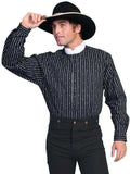 Scully BLACK FLUR STRIPE NOTCH COLLAR SHIRT - Scully Leather - Flyclothing LLC