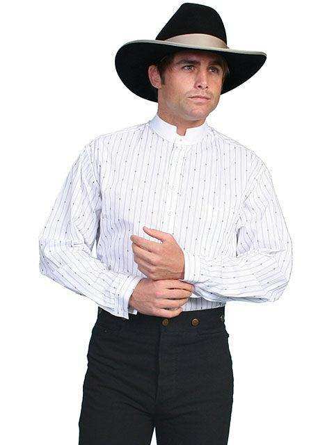 Scully WHITE FLUR STRIPE NOTCH COLLAR SHIRT - Scully Leather - Flyclothing LLC