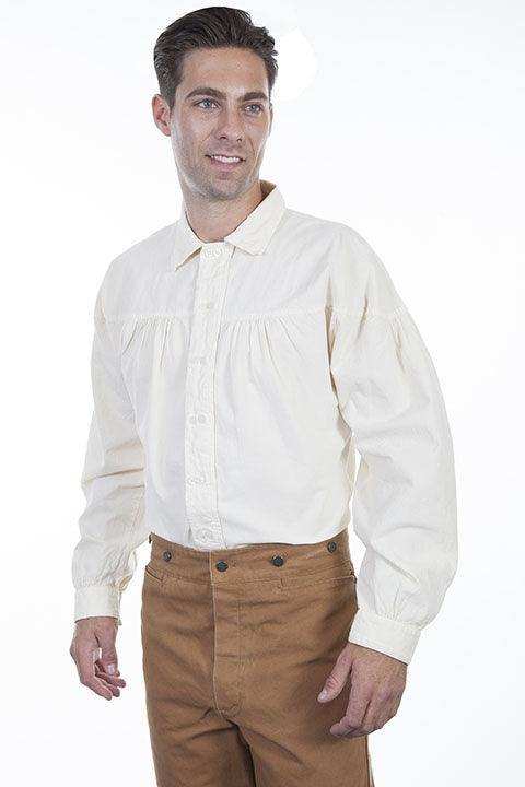 Scully IVORY TWO BUTTON PLACKET SHIRT - Scully Leather - Flyclothing LLC