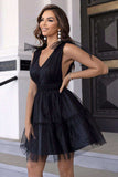 V-Neck Shoulder Detail Mesh Dress - Trendsi - Flyclothing LLC