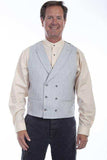 Scully LIGHT GREY MINI HERRINGBONE DOUBLE BREASTED VEST - Scully Leather - Flyclothing LLC