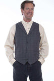 Scully CHARCOAL PLAID POINT BOTTOM VEST - Scully Leather - Flyclothing LLC
