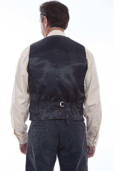 Scully CHARCOAL PLAID POINT BOTTOM VEST - Scully Leather - Flyclothing LLC