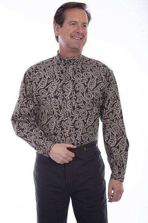 Scully BROWN PAISLEY BUTTON FRONT SHIRT - Scully Leather - Flyclothing LLC