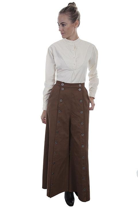 Scully BROWN BRUSHED TWILL RIDING SKIRT - Flyclothing LLC