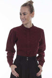 Scully BURGUNDY PAISLEY BIB FRONT BLOUSE - Scully Leather - Flyclothing LLC
