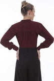 Scully BURGUNDY PAISLEY BIB FRONT BLOUSE - Scully Leather - Flyclothing LLC