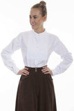 Scully WHITE PAISLEY BIB FRONT BLOUSE - Scully Leather - Flyclothing LLC