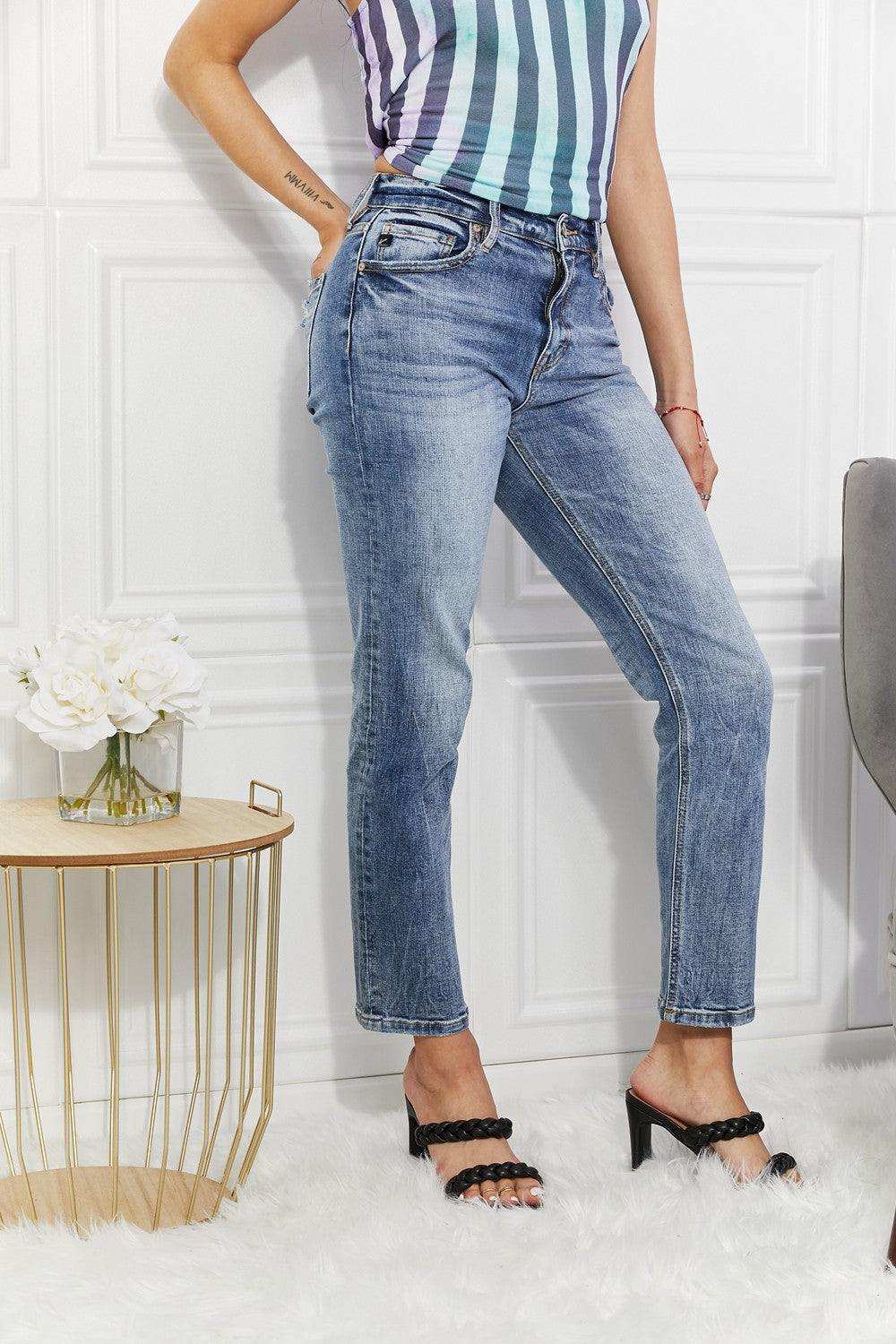 Kancan Full Size Amara High Rise Slim Straight Jeans - Trendsi - Flyclothing LLC