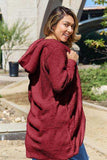 Double Take Full Size Open Front Long Sleeve Hooded Coat - Trendsi - Flyclothing LLC