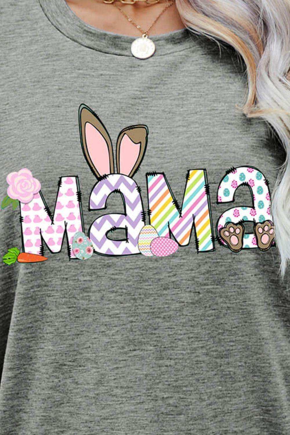 Easter MAMA Graphic Round Neck T-Shirt - Trendsi - Flyclothing LLC