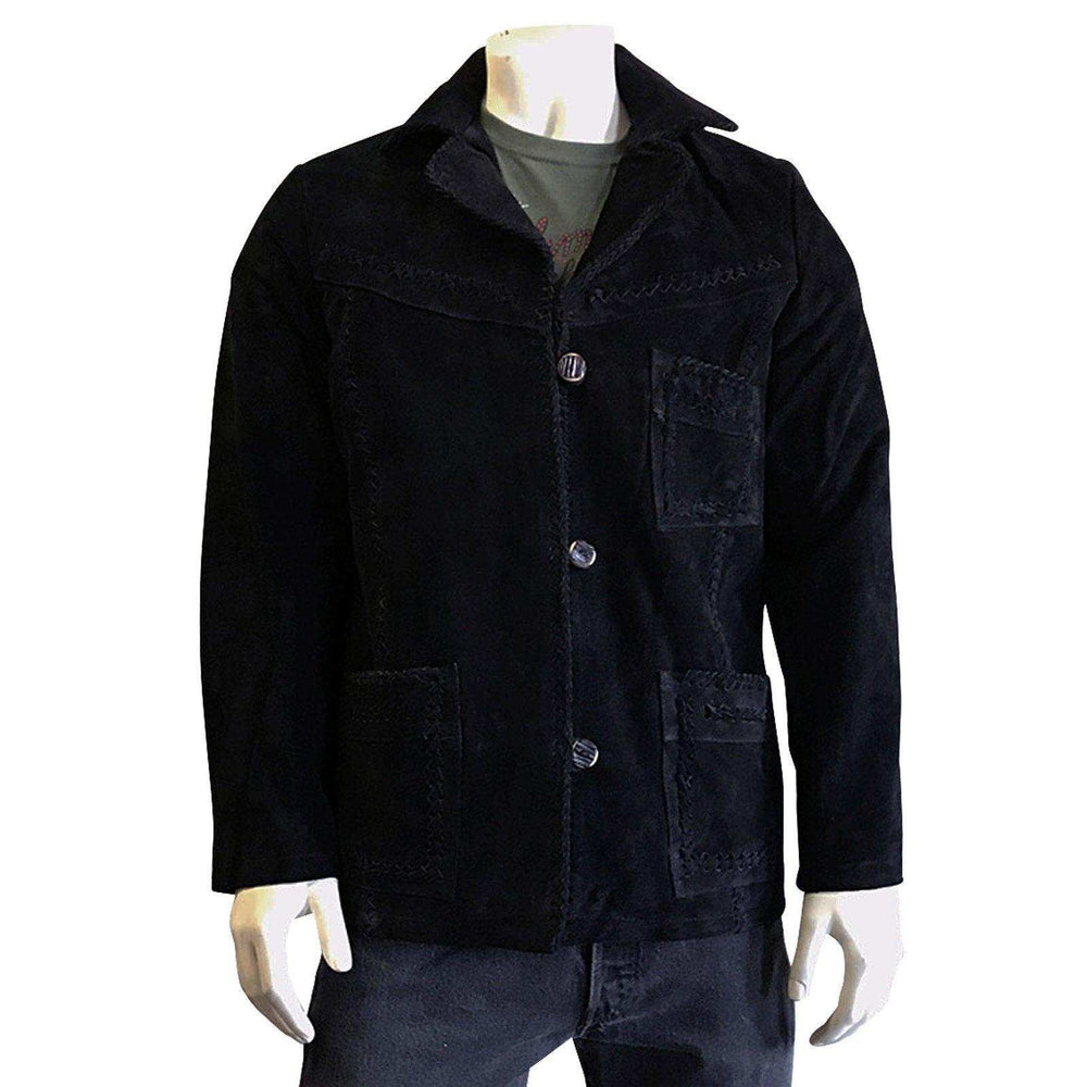 Kid's Charcoal Black Laced Suede Western Jacket - Rockmount Clothing - Flyclothing LLC