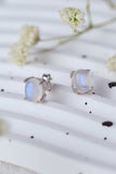 High Quality Natural Moonstone 925 Sterling Silver Stud Earrings - Trendsi - Flyclothing LLC