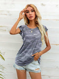 Round Neck Butterfly Sleeve Top - Trendsi - Flyclothing LLC