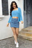 Cropped Cami and Open Front Cardigan Set - Trendsi - Flyclothing LLC