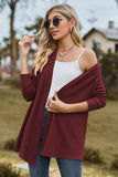 Textured Open Front Long Sleeve Cardigan - Trendsi - Flyclothing LLC