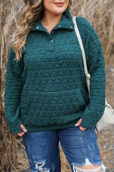 Plus Size Quarter Snap Quilted Sweatshirt – Flyclothing LLC | Strickpullover