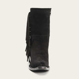 Stetson Halle Suede Fringe Side Zip Black Boot - Stetson - Flyclothing LLC