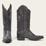 Stetson Star Distressed Black Cowboy Boot - Stetson - Flyclothing LLC