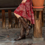 Stetson Adeline Burnished Brown Back Zip Cowboy Boot - Stetson - Flyclothing LLC