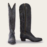 Stetson Black Corded Design Side Zip Cowboy Boot - Stetson - Flyclothing LLC
