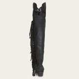 Stetson Black Fringe Over-The-Knee Leather Boot - Stetson - Flyclothing LLC