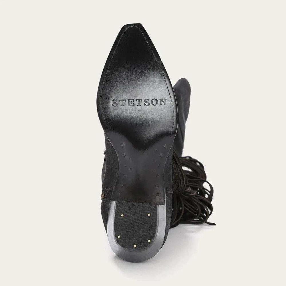 Stetson Black Fringe Over-The-Knee Leather Boot - Stetson - Flyclothing LLC