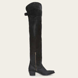 Stetson Black Fringe Over-The-Knee Leather Boot - Stetson - Flyclothing LLC