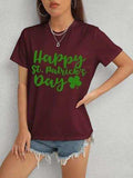 HAPPY ST. PATRICK'S DAY Short Sleeve T-Shirt - Trendsi - Flyclothing LLC