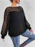 Lace Trim Boat Neck Knit Top - Trendsi - Flyclothing LLC