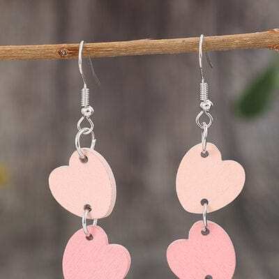 Heart Wood Dangle Earrings - Trendsi - Flyclothing LLC