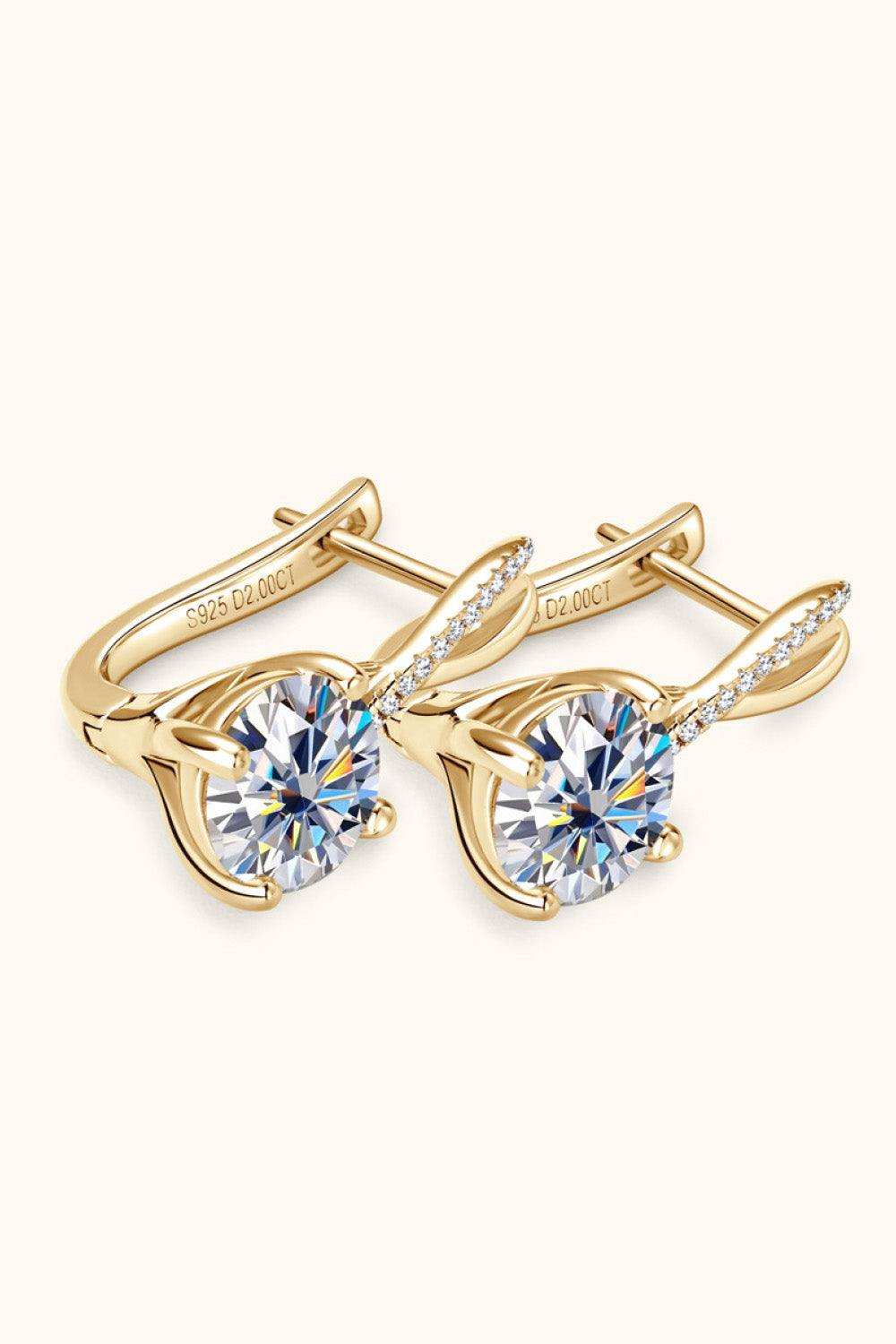 4 Carat Moissanite 925 Sterling Silver Earrings - Trendsi - Flyclothing LLC