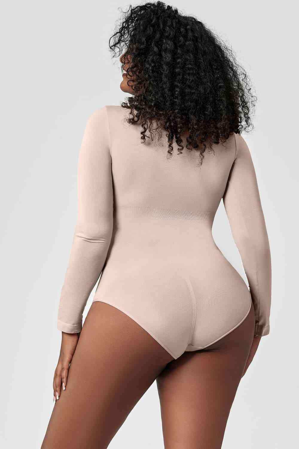 Long Sleeve Shaping Bodysuit - Trendsi - Flyclothing LLC